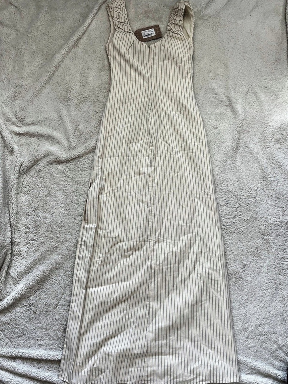 MESHKI Anisa Scoop Neck Pinstripe Ruched Maxi Dress NWT - Size XXS